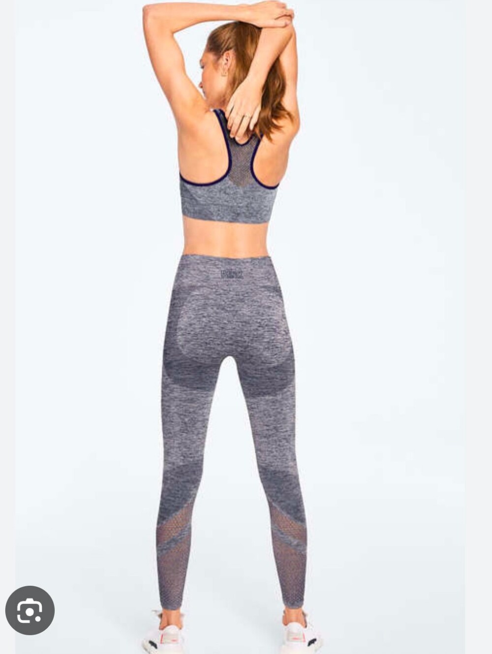 PINK Victoria's Secret Gray Seamless Active Leggings with Ventilated Panels. S